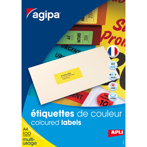 APLI Etiquette d'adresse, 70 x 35 mm, orange fluo