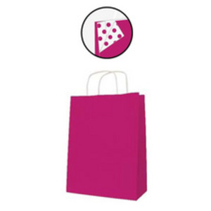 APLI Sac en papier, kraft, moyen, fuchsia