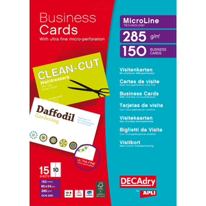 agipa Cartes de visite MicroLine, 85 x 54 mm, 285 g/m2