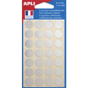 APLI Pastille de signalisation, diamètre: 15 mm, argent