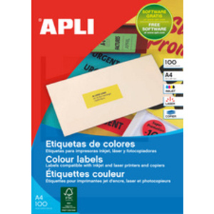 APLI Etiquette d'adresse, 105 x 37 mm, coins droits, rouge