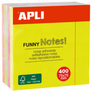 APLI Cube de notes adhésives 'FUNNY Notes!', 75 x 75 mm  - 24246