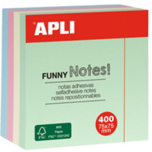 APLI Cube de notes adhésives 'FUNNY Notes!', 75 x 75 mm
