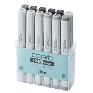 COPIC Marqueur classic, set de 12 'TG', tons de gris toner