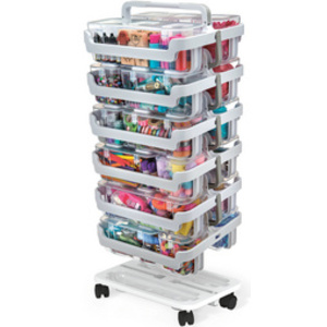 deflecto Plateau de transport à roulettes Stack 'N' Go,blanc