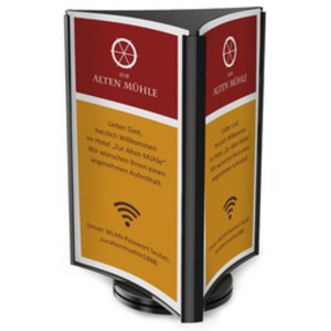 deflecto Porte-visuel, rotatif, 3 faces, format long