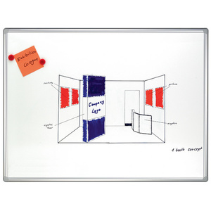 FRANKEN Tableau mural blanc PRO, émaillé, 3.000 x 1.200 mm