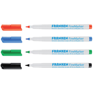 FRANKEN Marqueur pour tableau blanc FineMarker, étui de 4