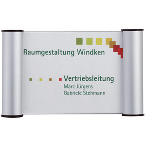 FRANKEN Plaque de porte clip, 180 x 60 mm - 1/2 A6, argent