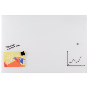 FRANKEN Tableau en verre design, 1.000 x 650 mm, blanc pur