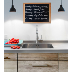 Securit Ardoise murale WOODY, avec cadre en bois, noir