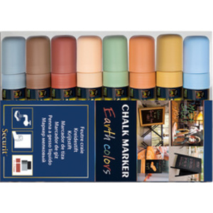 Securit Feutre-craie ORIGINAL LARGE, étui de 8, blanc