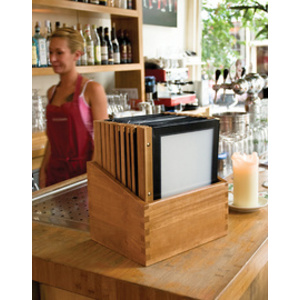 Securit Protège-menus WOOD, A4, dans une boîte de 20, marron