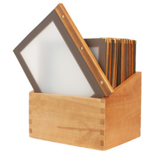 Securit Inserts pour protège-menus WOOD, marron