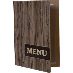Securit Protège-menus DESIGN WOOD, A4, marron