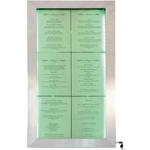 Securit Vitrine d'affichage LED STAINLESS STEEL, 4x feuilles