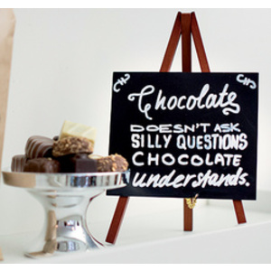 Securit Ardoise de table MINI avec trépied, hêtre