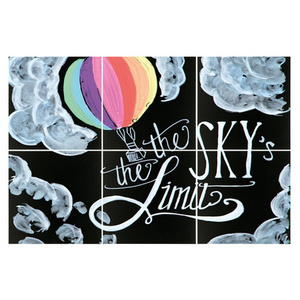 Securit Ardoise murale Silhouette CHALKBOARD XXL, set de 6