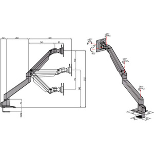 ANDERS + KERN Bras pour écran TFT/LCD Planeo Solo, argent