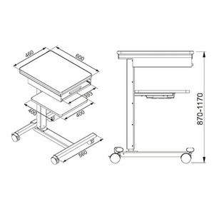 ANDERS + KERN Chariot de projection EuroLine DVP III, gris