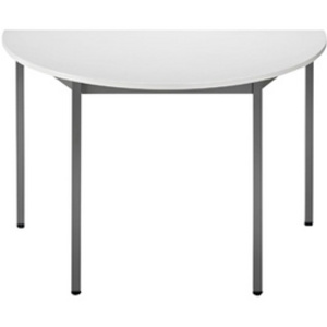 SODEMATUB Table de réunion 120DRGG, demi-ronde, gris / gris