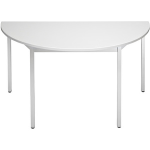 SODEMATUB Table de réunion 147DRGA, demi-rond,gris clair/alu