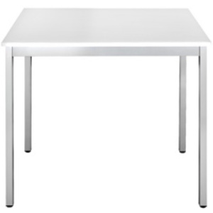 SODEMATUB Table de réunion 147DRGA, demi-rond,gris clair/alu
