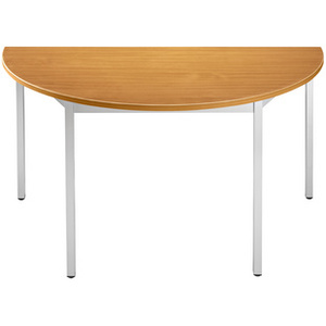 SODEMATUB Table de réunion 147DRMA, demi-rond, merisier/alu