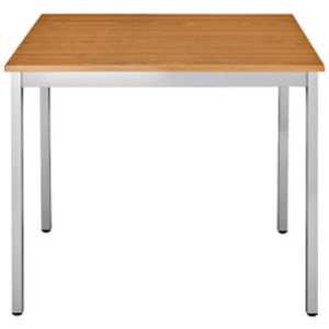 SODEMATUB Table de réunion 147DRMA, demi-rond, merisier/alu