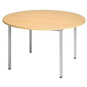 SODEMATUB Table universelle 80ROHA, rond, 800 mm, hêtre/alu