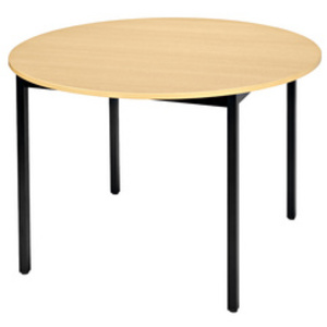 SODEMATUB Table universelle 80ROHN, rond, 800 mm, hêtre/noir