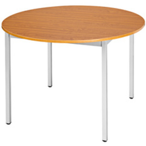 SODEMATUB Table universelle 80ROMA, rond, 800mm,merisier/alu