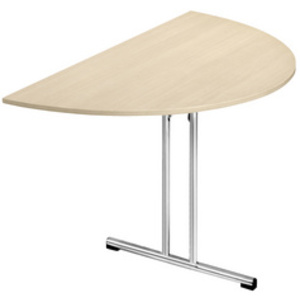 SODEMATUB Table pliante Chromeline1, demi-rond, érable