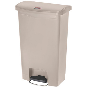 Rubbermaid Collecteur à pédale Slim Jim, 50 litres, beige