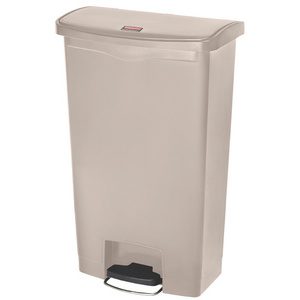 Rubbermaid Collecteur à pédale Slim Jim, 68 litres, beige