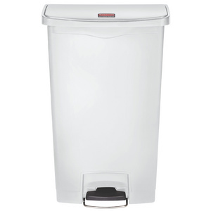 Rubbermaid Collecteur à pédale Slim Jim, 68 litres, blanc