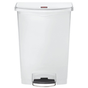 Rubbermaid Collecteur à pédale Slim Jim, 90 litres, blanc
