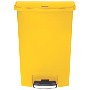 Rubbermaid Collecteur à pédale Slim Jim, 90 litres, blanc