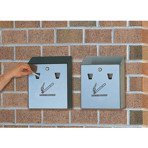 Rubbermaid Cendrier mural Smockers' Station, noir / argent