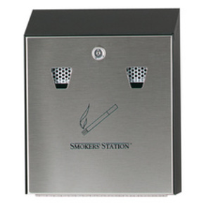 Rubbermaid Cendrier mural Smockers' Station, noir / argent