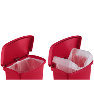 Rubbermaid Collecteur à pédale Slim Jim, 15 litres, blanc