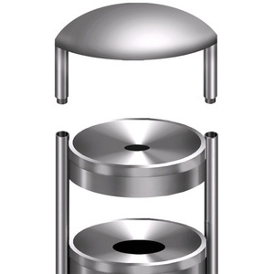 kerkmann Cendrier extérieur sur socle tec-art, rond, argent