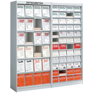 kerkmann Armoire à revues, 24 casiers, gris argent RAL7035