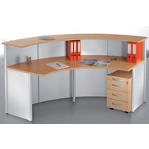 kerkmann Comptoir de base Genua, droit, gris argent/hêtre