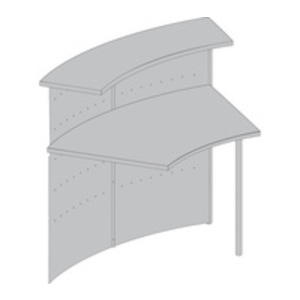 kerkmann Comptoir modulaire Genua, droit, gris argent/hêtre