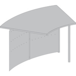 kerkmann Comptoir modulaire Genua, droit, gris argent/hêtre