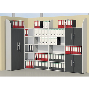 kerkmann Rayonnage de coin Dante avec paroi arrière, gris