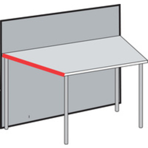 kerkmann Pièce de table Atlantis, droit, blanc/anthracite