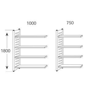 kerkmann Rayonnage de coin 'M2', (L)900 mm (H)1.800 mm