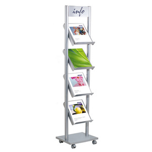 kerkmann Etagère à prospectus Rico, 4 x A4, gris argent
